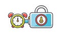 Secure Time Access Icon, Alarm System Integration, vector design Generative AI Royalty Free Stock Photo