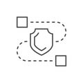 Secure transaction line outline icon Royalty Free Stock Photo