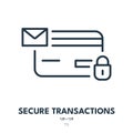 Secure Transactions Icon. Banking, Payment, Safety. Editable Stroke. Vector Icon