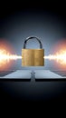 Secure transfer of encrypted gold folders between laptops â Tunnel Royalty Free Stock Photo