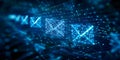 Secure Transmission of Encrypted Messages through Network Using Communication Protocols. Concept Royalty Free Stock Photo
