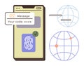 Secure Two-Factor Authentication with Mobile Verification and Biometric Fingerprint Technology Royalty Free Stock Photo