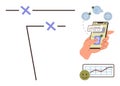 Secure Two-Factor Authentication Process with Phone Verification and Data Analytics Royalty Free Stock Photo