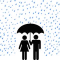 Secure Umbrella Couple Rain