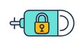 Secure USB Drive Icon, Data Storage Encryption, vector design Generative AI Royalty Free Stock Photo