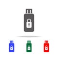 Secure Usb drive icon. Elements of cyber security multi colored icons. Premium quality graphic design icon. Simple icon for websit Royalty Free Stock Photo