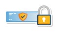 Secure verified lock icon for confirmed digital protection, vector design Generative AI Royalty Free Stock Photo
