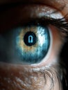 Secure Vision Data Represented by an Eye Inside a Digital Padlock Emphasizing Data Protection and Privacy in Technology Royalty Free Stock Photo