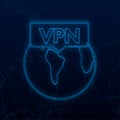 Secure VPN connection concept. Plexus style. Virtual private network connectivity overview. Vector stock illustration.