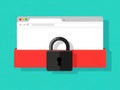 Secure web browser with padlock Royalty Free Stock Photo