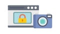 Secure Web Browsing & Online Media Privacy Icon, vector design Generative AI Royalty Free Stock Photo