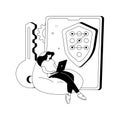 Secure web traffic abstract concept vector illustration.