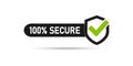100 secure website guarantee icon. Badge for commerce website.