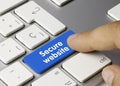 Secure website - Inscription on Blue Keyboard Key Royalty Free Stock Photo