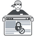 Secure website - internet swindler (hacker) Royalty Free Stock Photo