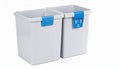 Secure White Storage Containers with Blue Clips Royalty Free Stock Photo