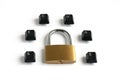 Secure written with keyboard keys around padlock Royalty Free Stock Photo