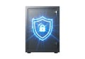 Secure your assets with this powerful digital shield and locked safe concept Royalty Free Stock Photo
