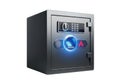 Advanced digital safe with fingerprint scanner and fire alert for ultimate security Royalty Free Stock Photo