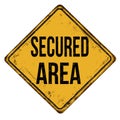 Secured area vintage rusty metal sign Royalty Free Stock Photo