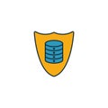 Secured Backup icon. Outline filled creative elemet from big data icons collection. Premium secured backup icon for ui, ux, apps,