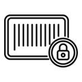Secured bar code icon outline vector. Cipher data
