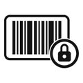 Secured bar code icon simple vector. Cipher data Royalty Free Stock Photo