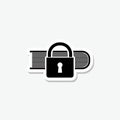Secured book sticker icon isolated on gray background Royalty Free Stock Photo