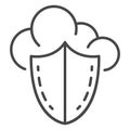 Secured data cloud icon, outline style