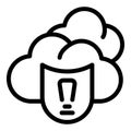 Secured data cloud icon outline vector. Broken system