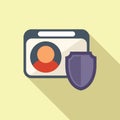 Secured data shield icon flat vector. Company business Royalty Free Stock Photo