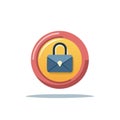 Secured digital mail icon symbol, safety concept for computer data protection Royalty Free Stock Photo