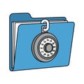 Secured Documents in Folder With Combination Lock Royalty Free Stock Photo