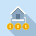 Secured finance home icon flat vector. Policy risk