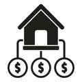 Secured finance home icon simple vector. Policy risk