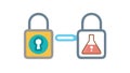 Secured Flask Icon: Protecting Liquids or Scientific Data, vector design Generative AI Royalty Free Stock Photo