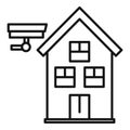 Secured home icon, outline style