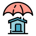 Secured house icon color outline vector Royalty Free Stock Photo