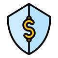 Secured investment icon vector flat Royalty Free Stock Photo