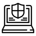 Secured laptop icon, outline style Royalty Free Stock Photo