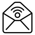 Secured mail icon outline vector. Online system