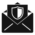 Secured mail icon, simple style Royalty Free Stock Photo