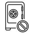 Secured metal case icon outline vector. Anti thief