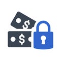 Secured money icon Royalty Free Stock Photo