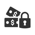 Secured money icon Royalty Free Stock Photo