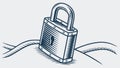Secured Padlock with Keyhole Chain - Digital Security Protection Vector, vector design Generative AI Royalty Free Stock Photo