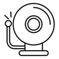Secured ringer icon outline vector. Alarm thief crime