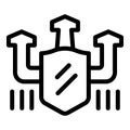 Secured scheme icon outline vector. Safety guard