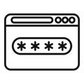 Secured surfing icon outline vector. Data code