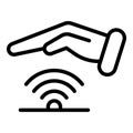 Secured wifi icon outline vector. Stop secure Royalty Free Stock Photo